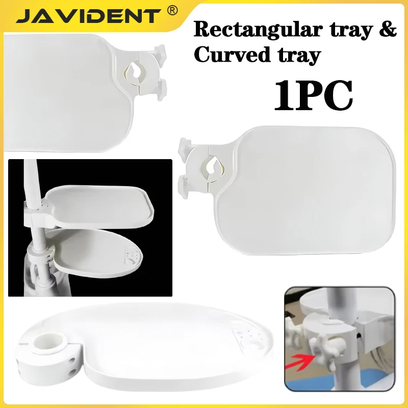 JAVIDENT 1Pcs Universal Dental Plastic Scaler Tray Rotatable Plate Post Mounted Shelf Tray Dentistry Chair Unit Accessories