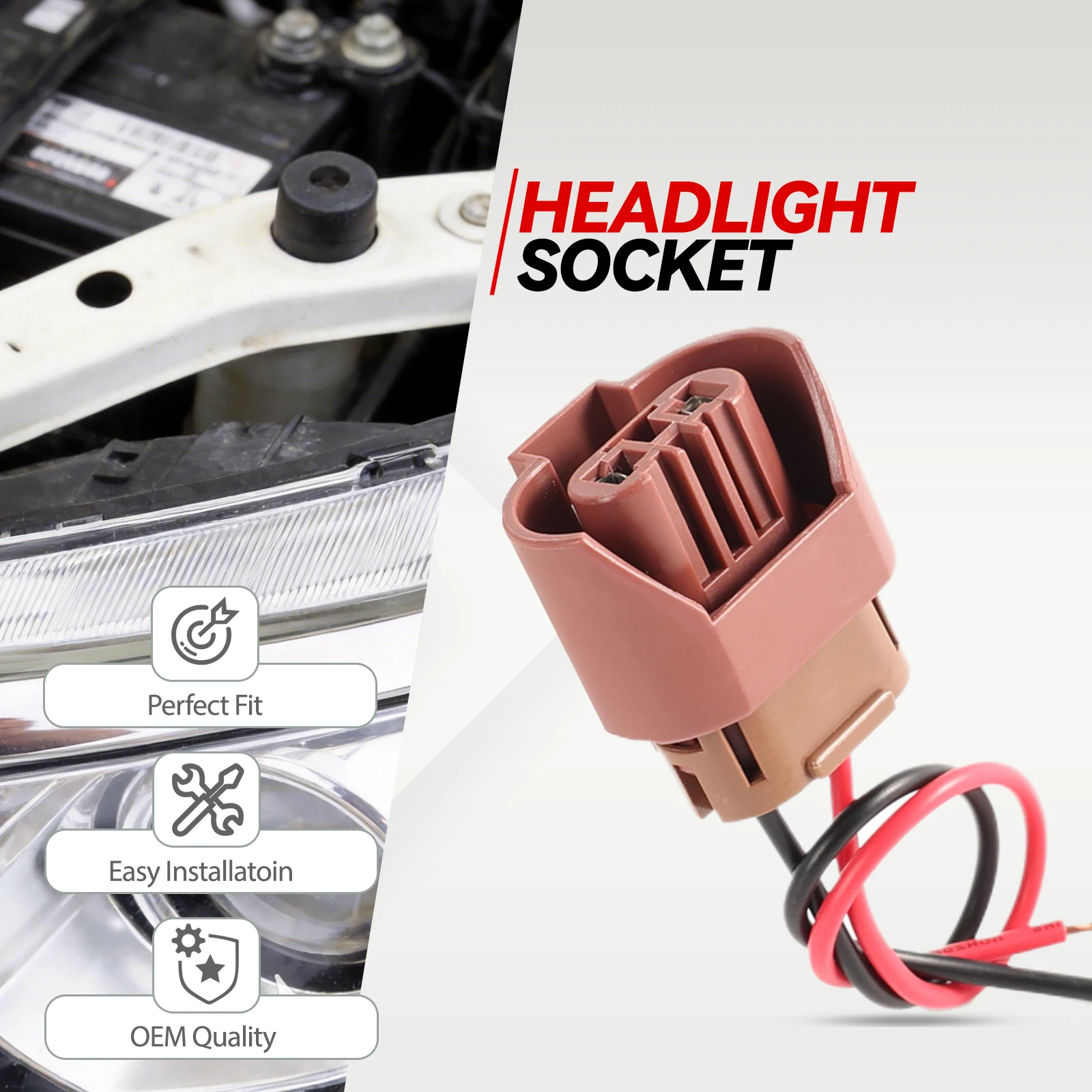 90980-11659 For Lexus Toyota Auris Headlight Bulb Socket HIR2 Wiring Connector Plug Adapter 9006  HB4 OE# 9098011659 Wiring Plug - view 5