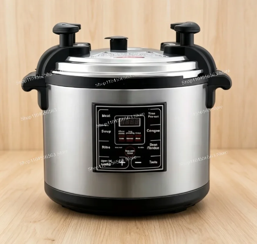 40L Commercial Electric Pressure Cooker 3500W Stainless Steel Computer Control Pre-Set Time Timer Auto Shut Off