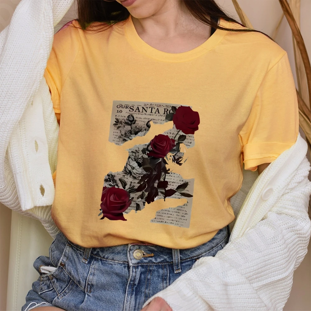 تي شيرت قطن 100% برقبة دائرية تي شيرت أبيض كلاسيكي للنساء ملابس خروج كبيرة الحجم كاجوال فضفاض مناسب جرافيك عتيق Te #3