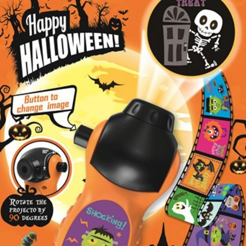 

Halloween Christmas Boys and Girl Projection Light LED Flashlight Cartoon Toy Baby Slep Light 90 Rotation Enlightenment Learning
