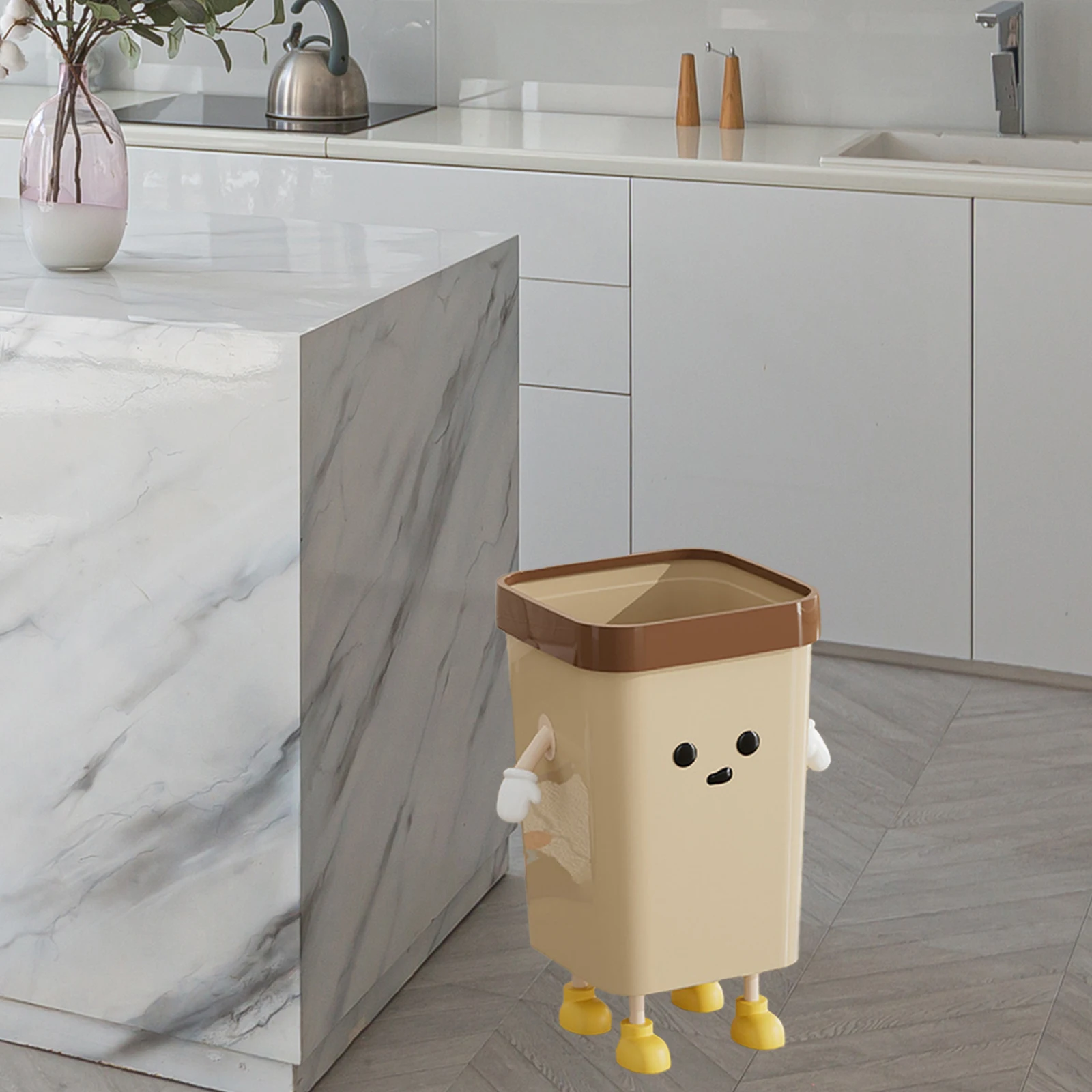 Creative Trash Can Modern Multifunction Wastebasket Rubbish Container Cute Garbage Bin for Home Dorm Office Bedroom Kitchen