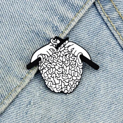 Creative Cool Knitting Brain Enamel Pins Human Organ Punk Lapel Brooches Backpack Cloth Funny Badge Medical Jewelry Doctor Gifts