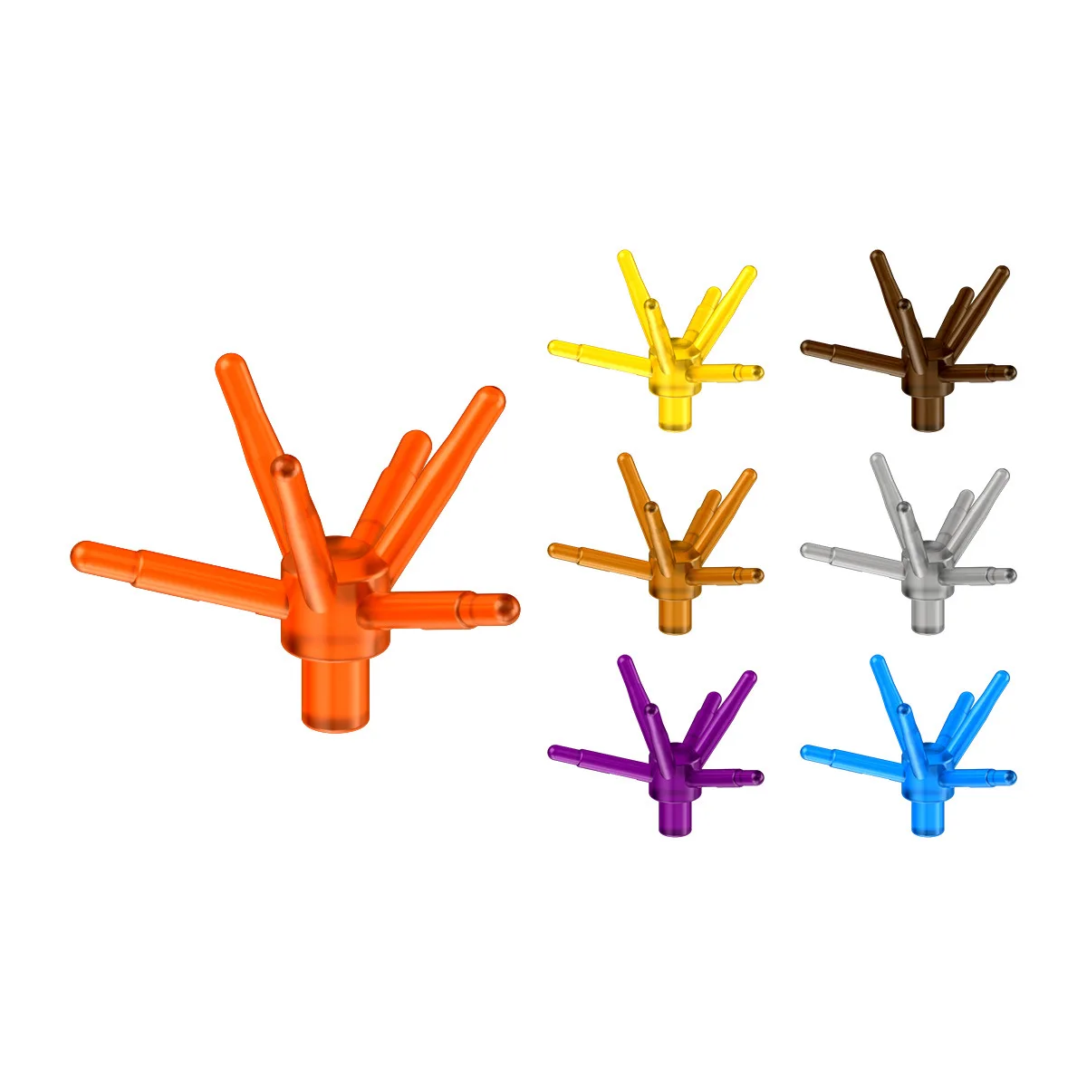Domestic Assembled Plant Flower Stem Parts with 6 Stems Wholesale 1442 Small Particle Building Blocks Compatible with Lego 19119