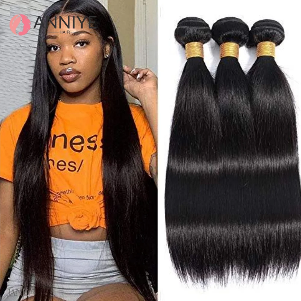 

12A Straight Human Hair Bundles Brazilian Weaving Virgin Remy Human Hair Extensions 1/3/4 Pcs Raw Human Hair Bundles Wholesale