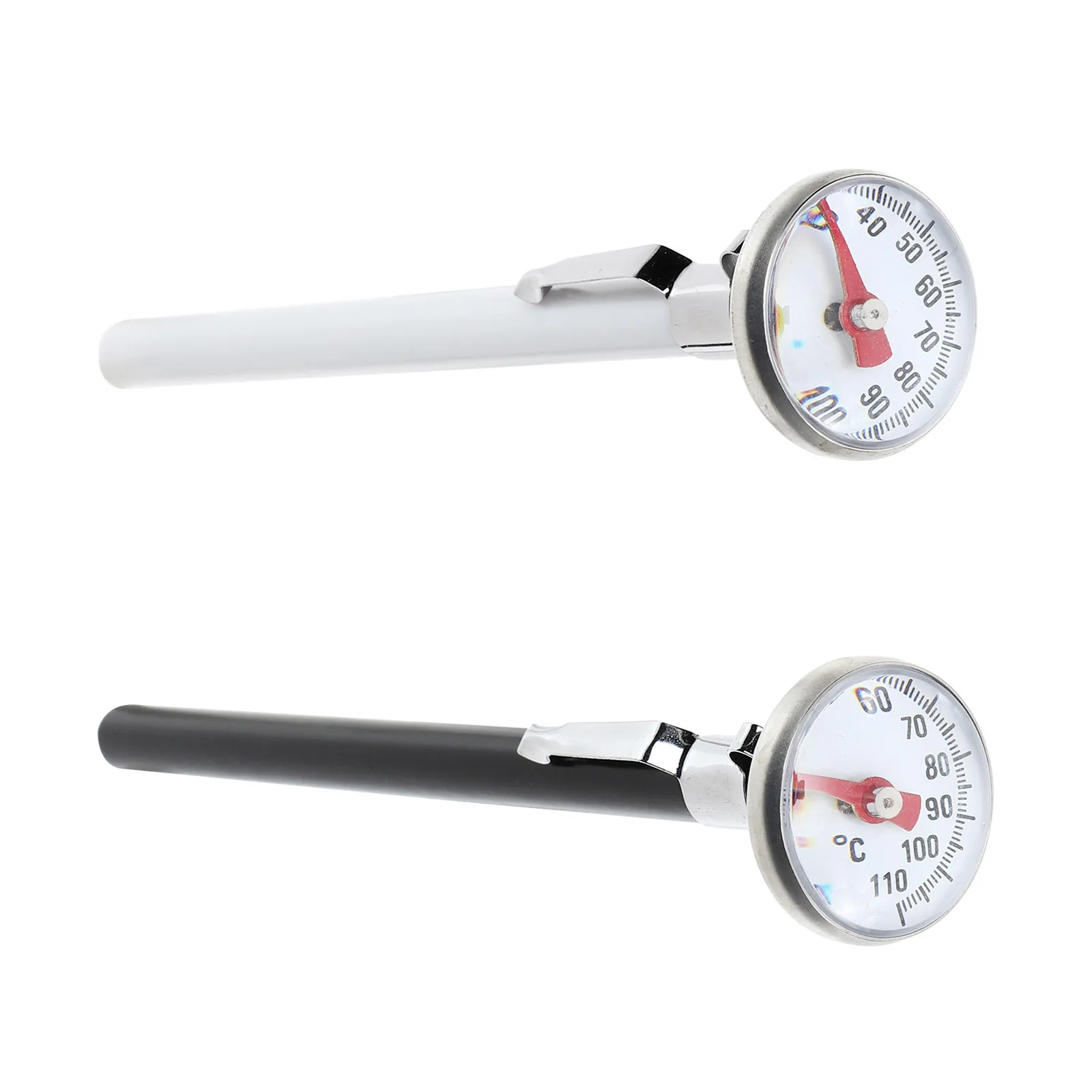 2pcs Water Temperature Thermometer Stainless Steel Plastic Long Probe for Milk Coffee Tea Espresso Accurate Measurement Easy
