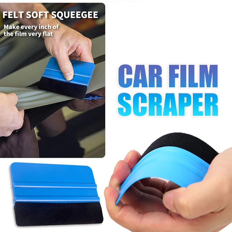 

Car Stickers Film Install Squeegee Vinyl Carbon Fiber Scraper with Felt Squeegee Tool Film Wrapping Car Wrap Tools 10x7cm