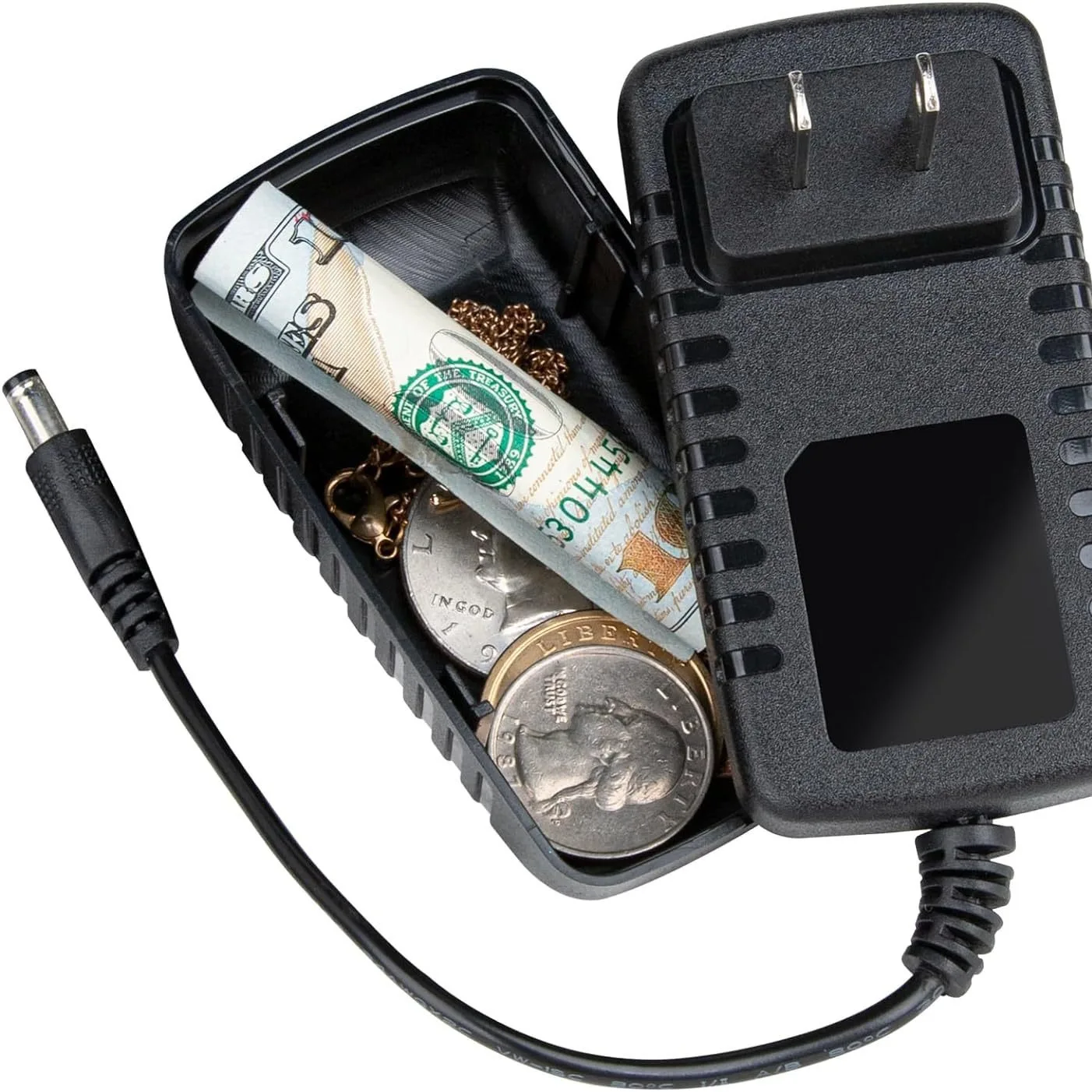 شاحن تخزين محمول للسفر، صندوق دواء برأس شحن، محول مخفي، صندوق دواء مزود طاقة أموال مخفي #1