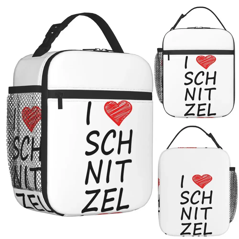 I Love Schnitzel Insulated Lunch Bag for Women Office Cooler Thermal Food Box Tote Leakproof Lunch Boxes Container