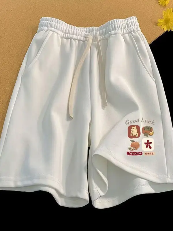 

Summer Casual Men's Short Pants Five-Quarter Straight Leg Wide Leg Sporty Loose Fit Youthful Vitality Fashion Urban Style