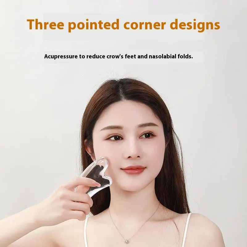 1 Stück transparentes Gua-Sha-Brett, Gua-Sha-Massage für Gesichtslifting, Gua-Sha-Schaber, Gesichtsmassagegerät aus Harz – Detail 9