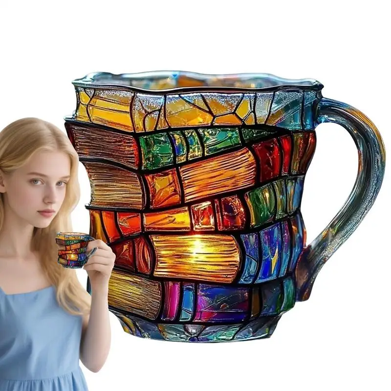 

3D книжный стек, кофейные кружки, расписная книжная кружка с ручкой, новинка, 3d расписные книги, кофейная кружка для коллекции любителей книг