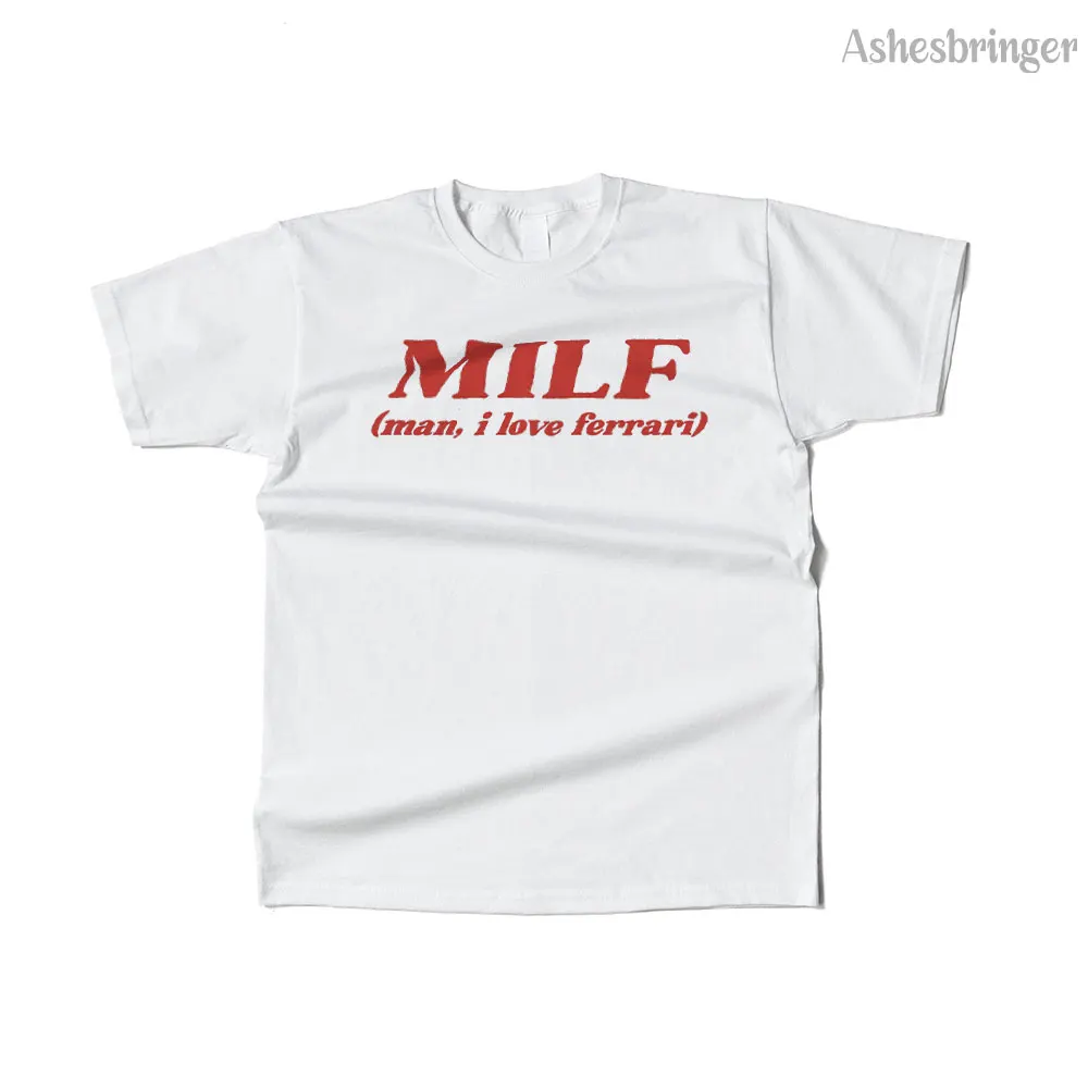 Mens Cotton Milf Man I Love F Graphic Funny T Shirt Street Casual Style Tee for Men and Women