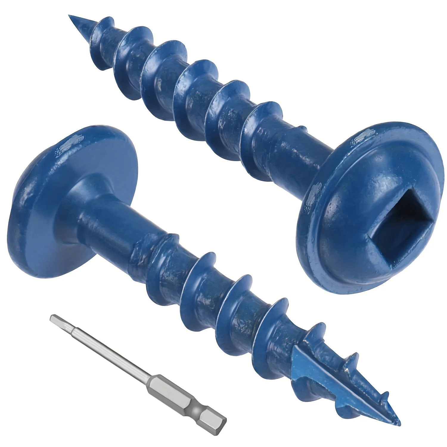 1 inch to 2-1/2 inch square hole screws, 80-160Pcs square hole screws#8 x 1 to 2-1/2 blue coated wood screws on the outside