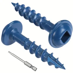 1 inch to 2-1/2 inch square hole screws, 80-160Pcs square hole screws#8 x 1 to 2-1/2 blue coated wood screws on the outside