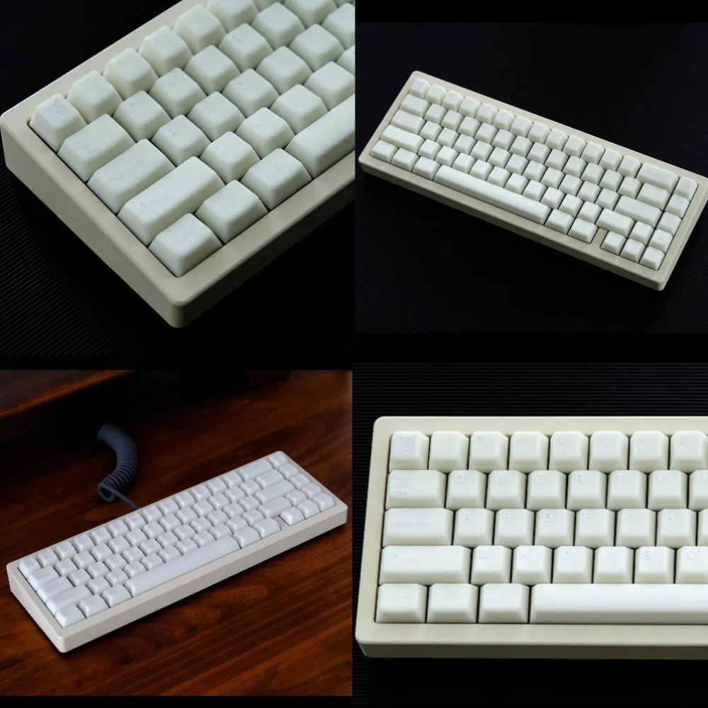 

White Cherry Keycaps for TKL, 108 Keys, PBT, Simple, Mechanical Keyboards, 60, 64, 68, 78, 84, 87