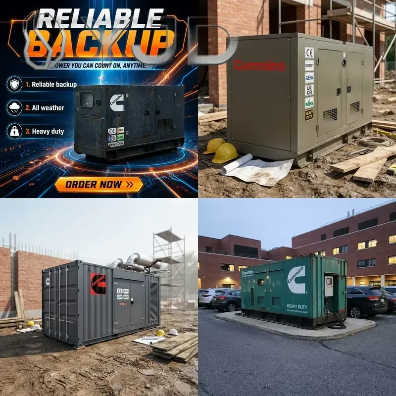 EPA CE UKCA Certified for Weichai Yuchai 250KW Single Phase 50/60Hz Electric Super Silent Low Noise Generator