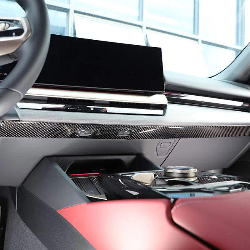 لسيارات BMW 5 Series G60 2024-2025 شاشة ملاحة السيارة من ألياف الكربون الناعمة لوحة سفلية ملصق مزخرفة ملحقات السيارة الداخلية