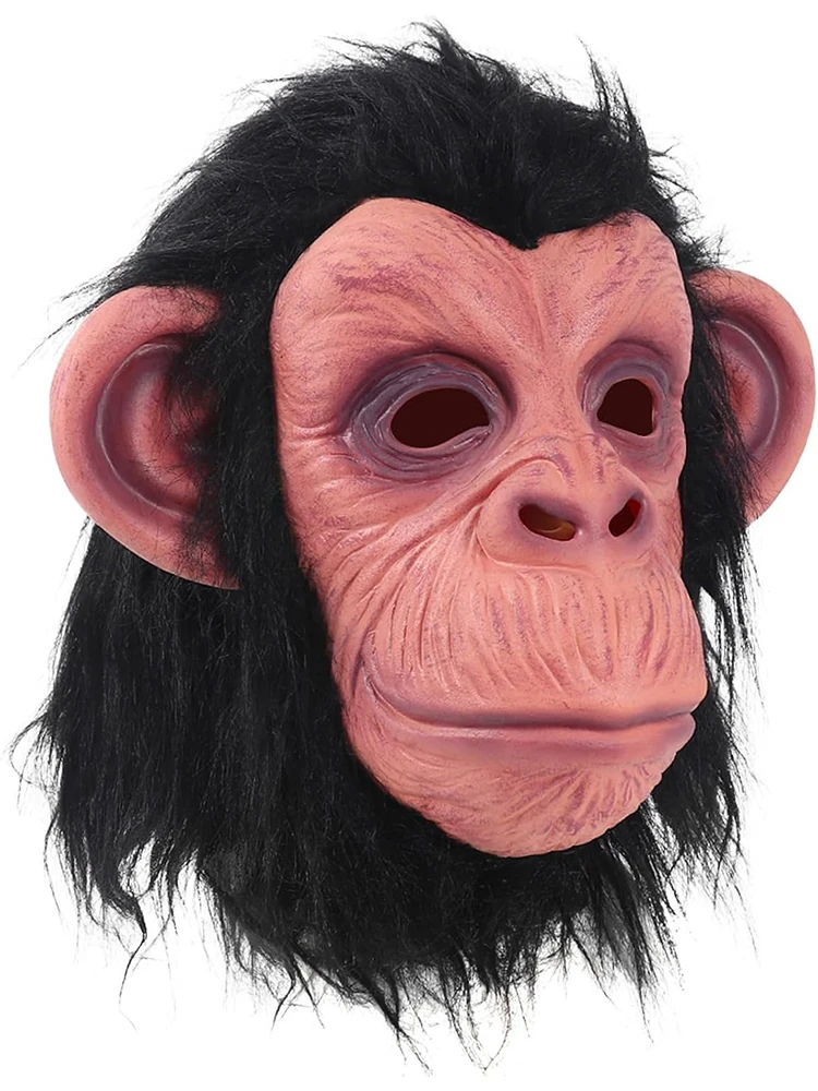 

Halloween Cosplay Black Hair Rubber Gorilla Mask Full Face Ape Headgear Latex Monkey Face for Funny Animal Props