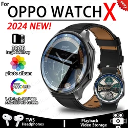 Voor OPPO Watch X Smartwatch Heren 32 GB Geheugen MP4-speler 3D Visuele surround Dames Bluetooth Oproep Smart Watch 2024 Mode Nieuw