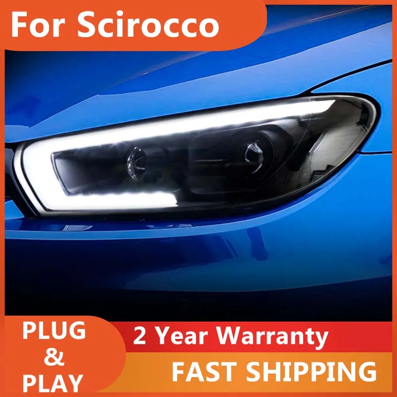 

Car Accessories for VW Scirocco Head Light 2008-2017 Scirocco Headlamp DRL Turn Signal High Beam Projector Lens