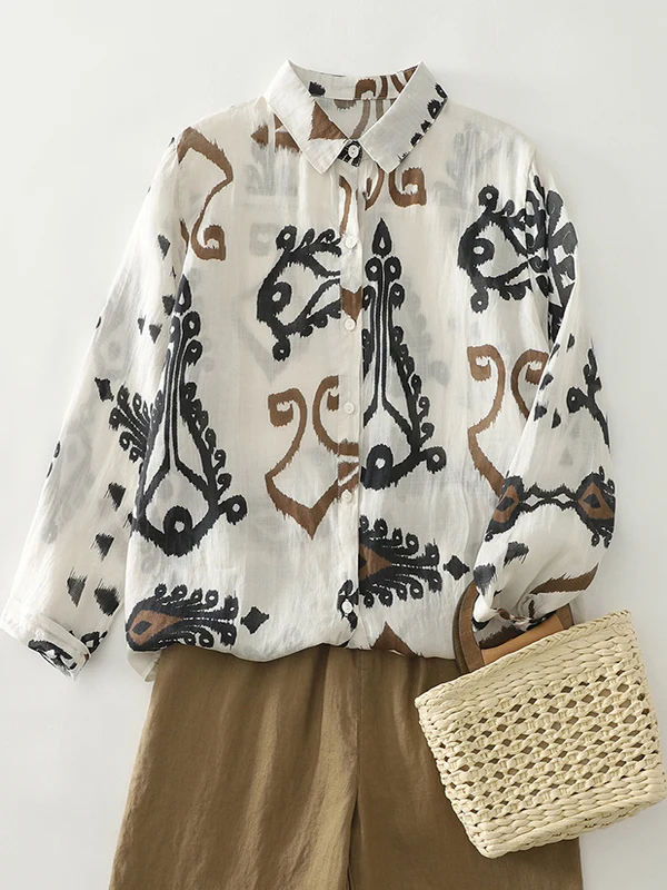 

Ранняя осень, художественный ретро-принт, хлопок, лен, длинный све, женский, свободный, на одной пуговице, тонкий, не повреждающий возраст