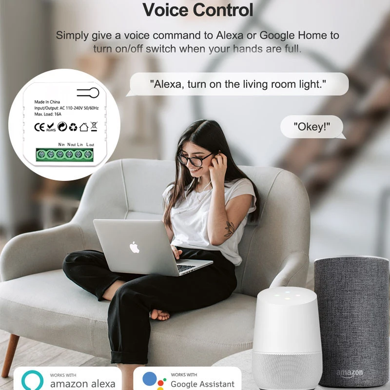 Intelligentes ZigBee-Steckdosenmodul mit kWh-Zähler, Energiemonitor, Timer, 16A Steuerung EIN/AUS, Überlastschutz, unterstützt Google Home und Alexa – Detail 14