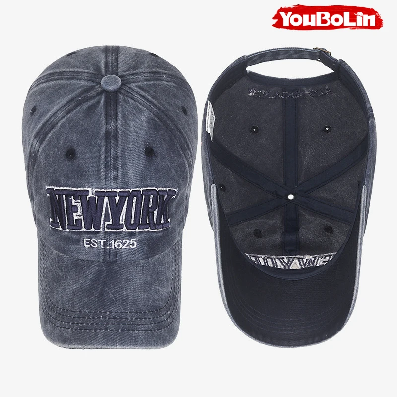Einfache NEWYORK Baseballkappe mit englischer Stickerei, lässiger Outdoor-Sonnenhut – Detail 9