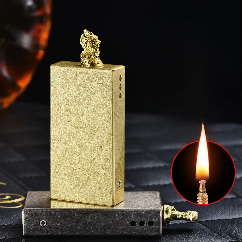 New Metal Retro Leading Kerosene Lighter Creative Pull type Ignite 10000 Times Matches Outdoor Camping Fire Smoking Accessories