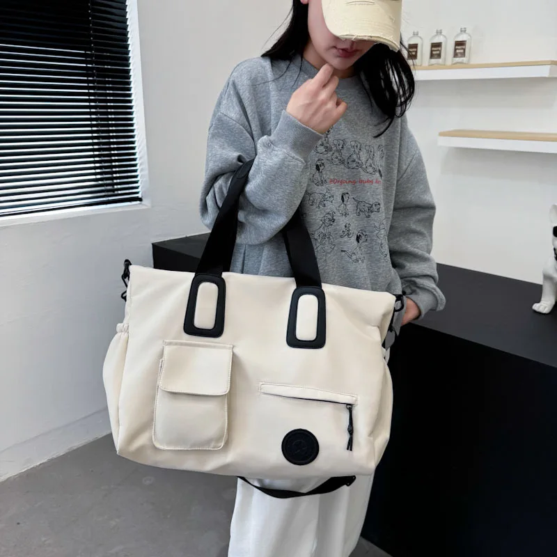 

Большая дорожная сумка из ткани Оксфорд для портативного компьютера, сумка-тоут для фитнеса, вместительная сумка через плечо для переноски.