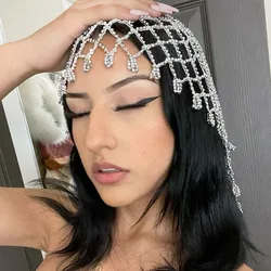 Stonefans Mesh Hair Accessories Luxury Designer for Women Girl Ornaments 1920s Gatsby Gift Forehead Wedding Headpiece Bride 2024