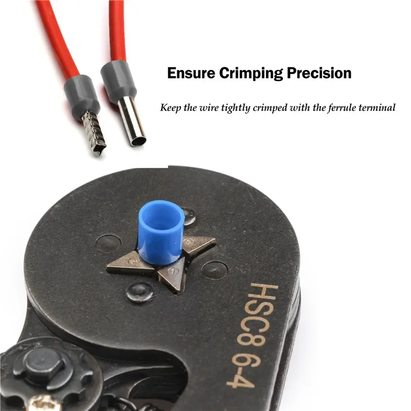 Ferrule Sleeves Terminal Crimping Tools Mini Electrical Pliers HSC8 6-4/6-6(0.25-10mm²/0.25-6mm²)Wire Connection Repair Clamp