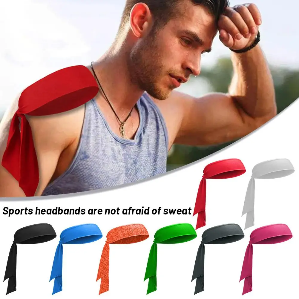 Color Elastic Sports Sweatband For Tennis Unisex Men Women Boy Girl Teens Headband Gym Fitness Yoga Hair Bands Athletic Hea F9l1