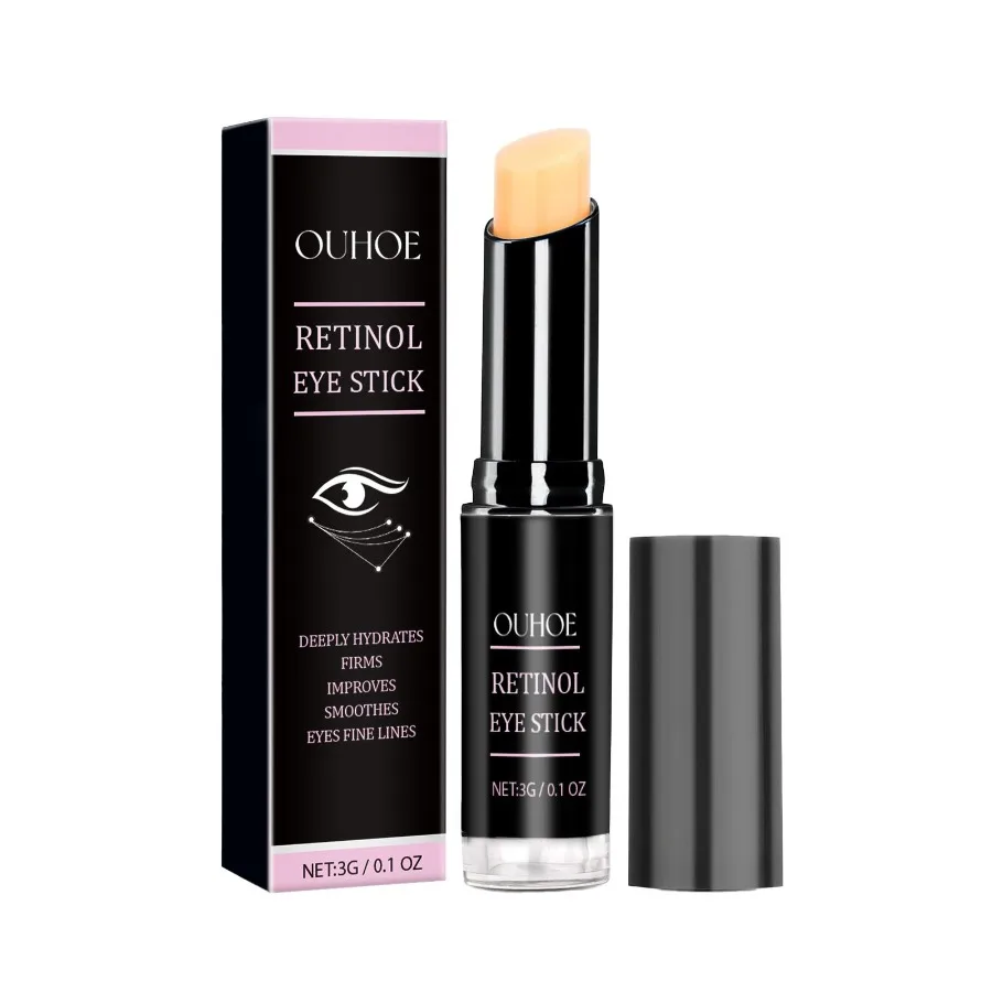 OUHOE Retinol Eye Stick diluir líneas finas ojo borde negro de la piel de los ojos crema hidratante reafirmante para los ojos