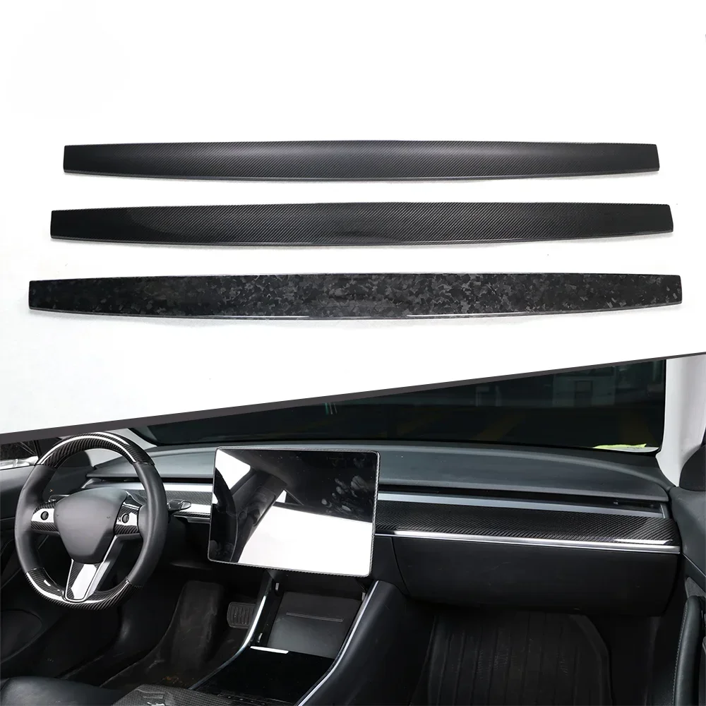 

Car Accessories Interior Trims For Teslas Model 3 & Y Dry Carbon Fiber Dashboard Cover