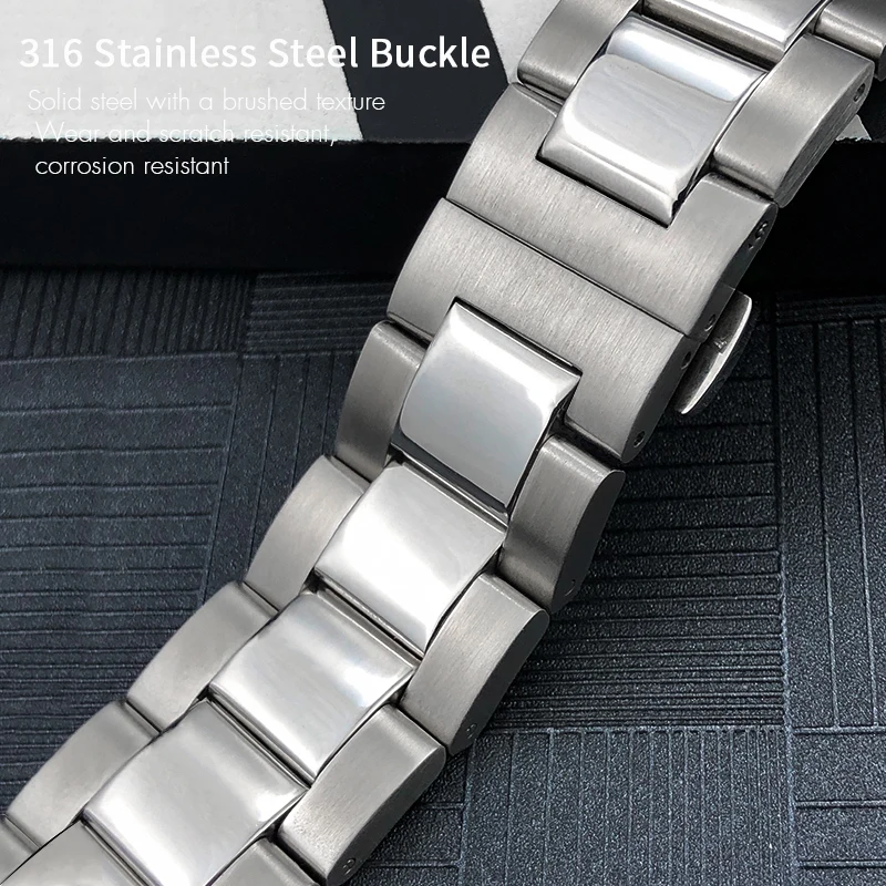 for Tissot 1853 V8 Series Curved End Watchband 22mm for T106.417 T106417 Band High Quality Stainless Steel Watch Strap Men Women