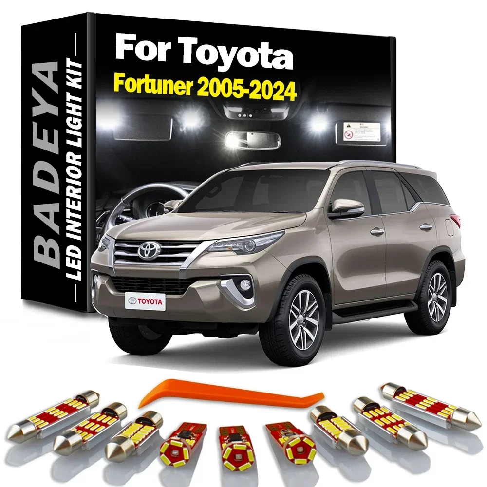 

BADEYA LED Interior Reading Light Kit For Toyota Fortuner MK1 MK2 N5 N6 N15 N16 2005- 2020 2021 2022 2023 2024 Indoor Car Bulbs