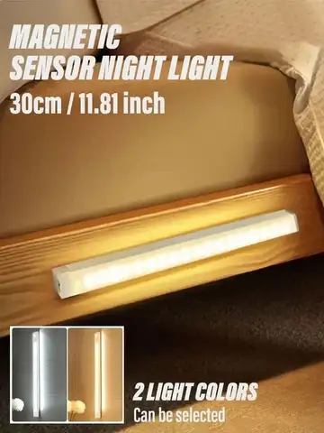 LED Motion Sensor Light Wireless LED Night Light Type C Rechargeable Light Cabinet Wardrobe Lamp Staircase Backlight For Kitchen
