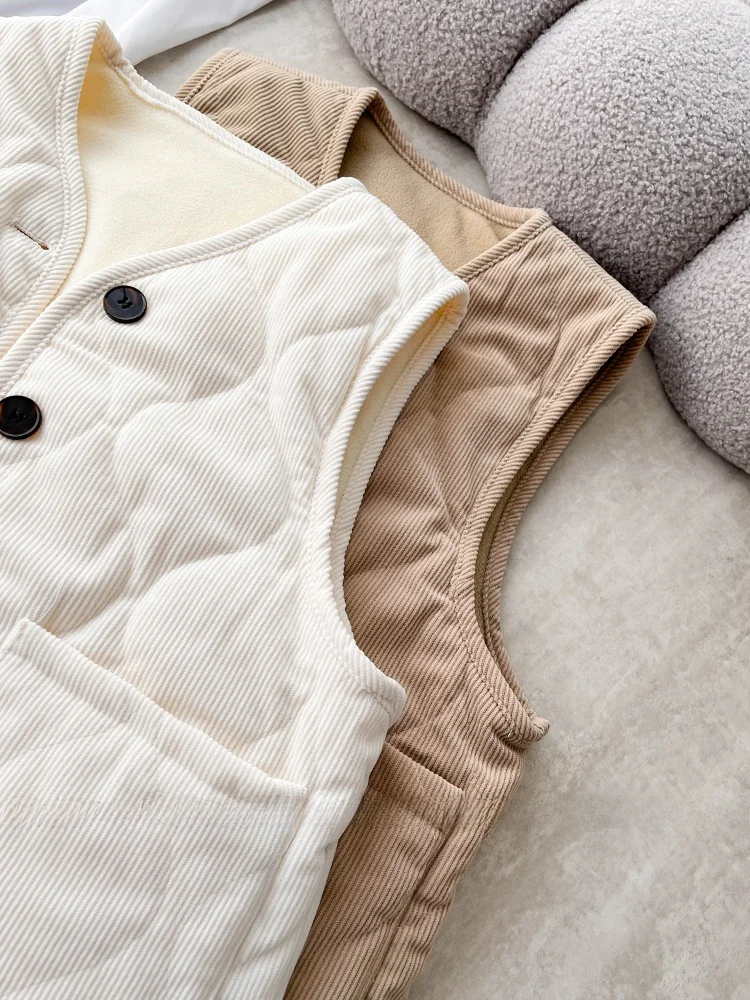 المرأة الرجعية سروال قصير سترة Jaet Thiened العائمة ملابس خارجية الشتاء تخفيف Sle V-Ne زر واحد إغلاق اللون #2