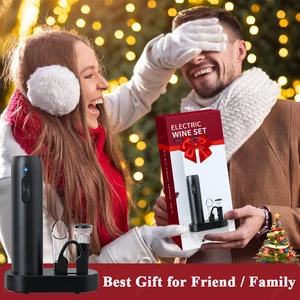 Şarap açacağı Elektrik Yük Temelinde Set, tirbuşon Otomatik Havalandırıcı Pourer ve bir Folyo Kesici, mutfak, Bar, parti, Hediyeler, noel Elektrikli şarap açacağının 6 büyük satışı-no. 2