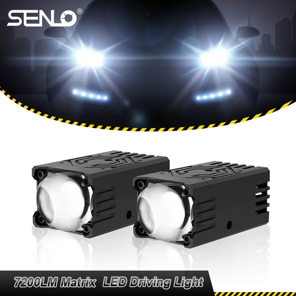 2pcs SENLO Mini P1 Motorcycle Front Headlights 74W High power Yellow, White Work Lights For Car Motorcycle Bar Spotlights