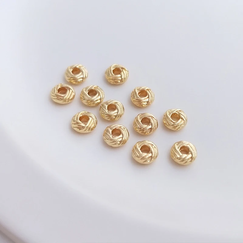 

20PCS 14K Gold Color Plated Brass Spacer Beads Pineapple Knot Loose Beads DIY Jewellery Making Findings Accessories