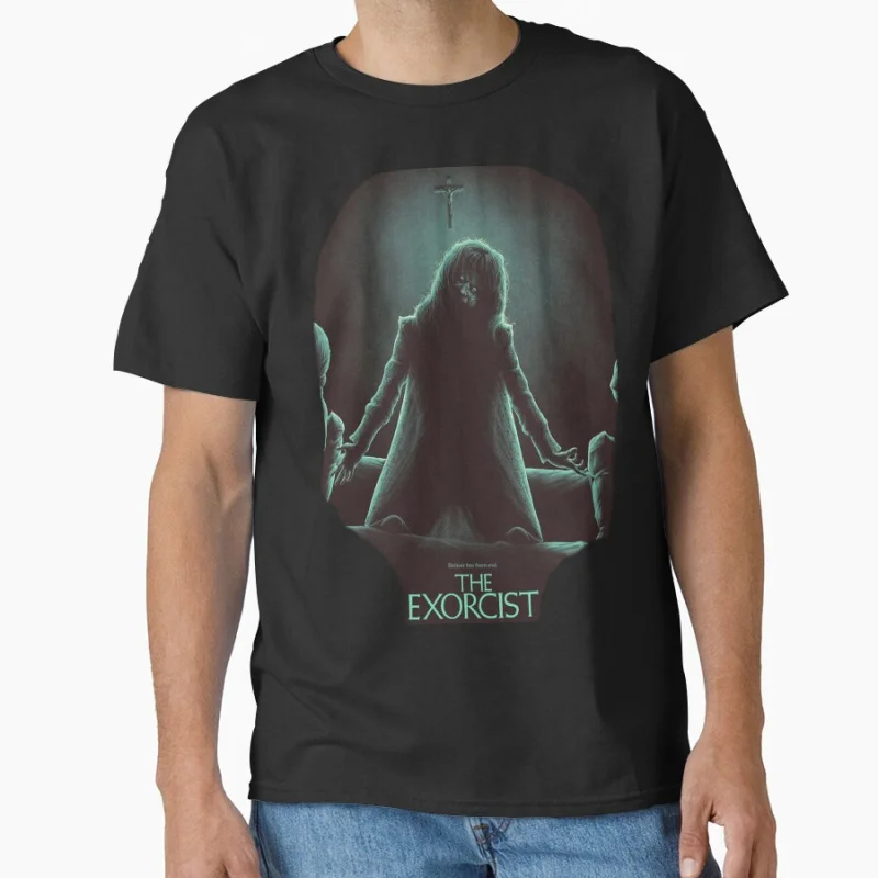 

Retro horror movie The exorcist Pazuzu face creepy demon Scary halloween Gift T shirt for men large size Tops
