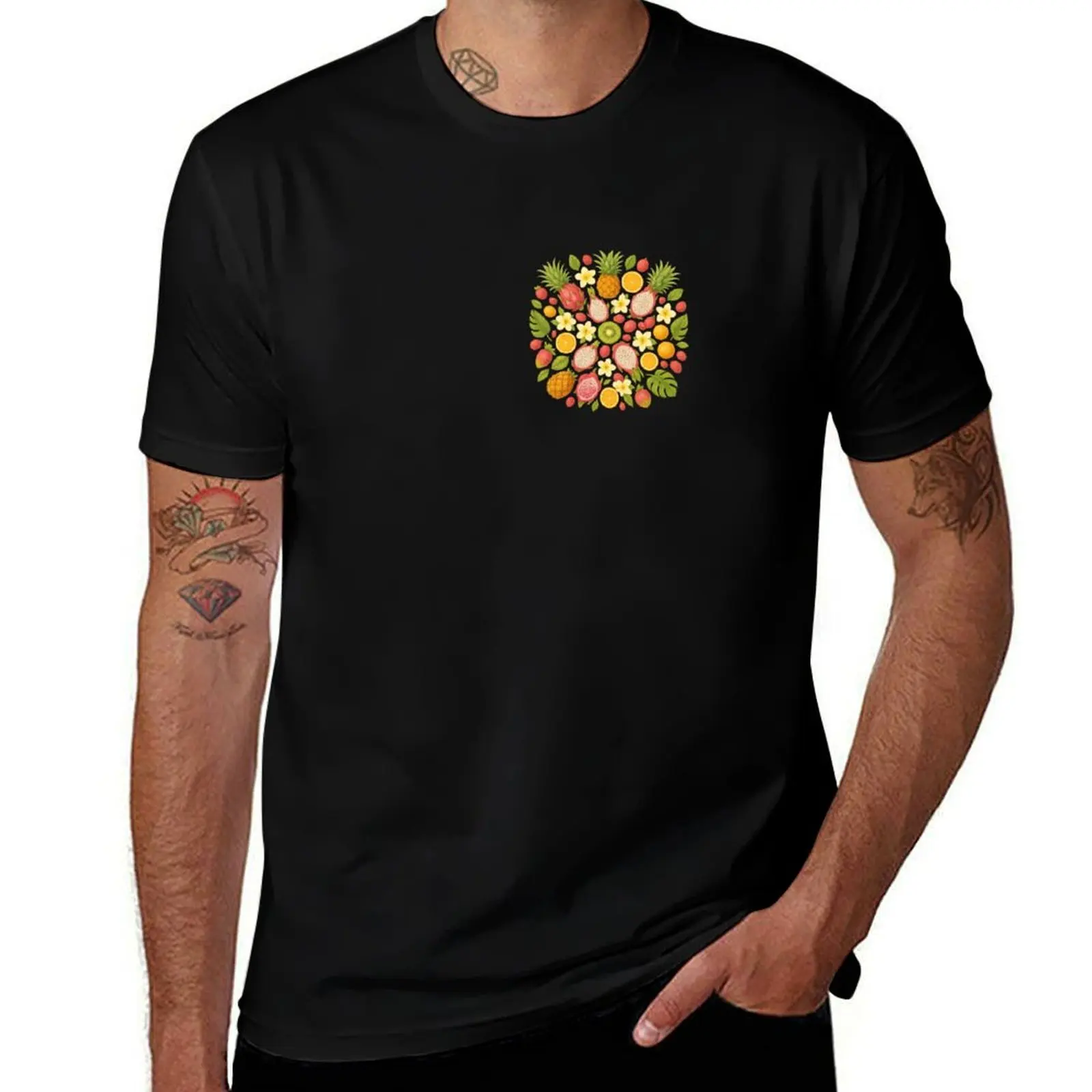 

Tropical Abundance – Mandala of Exotic Fruits T-Shirt anime tees vintage t shirts mens shirts graphic tee