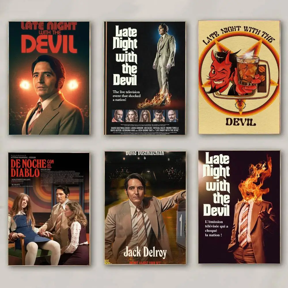 classic movie L-Late Night with the Devil-L Poster Modern Wall Decal for Living Room Cafe Office Bar and Bedroom