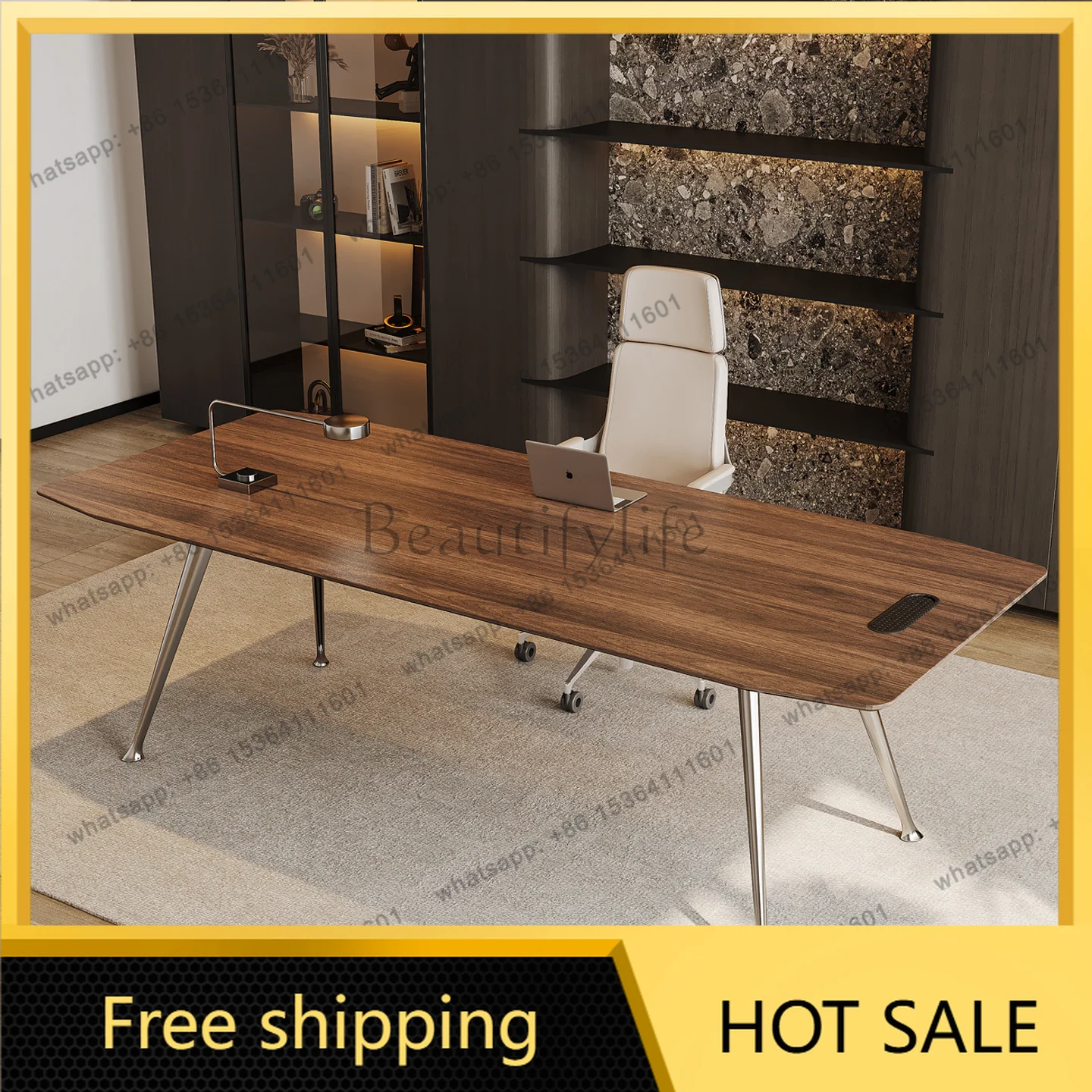 Home Crafts Office Desk Conference Shelves Multifunctional Luxury Office Desk Bedroom Standing Mesas
