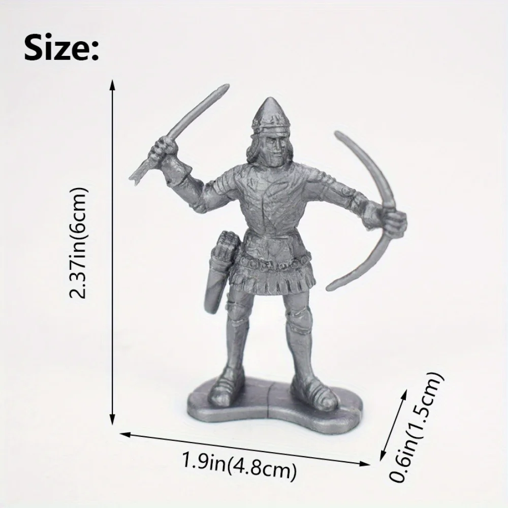 [Medieval Knight Figures Set] 28pcs Medieval Knight Warrior And Horse Figures Set - Plastic Tabletop War Game Miniatures - Decor