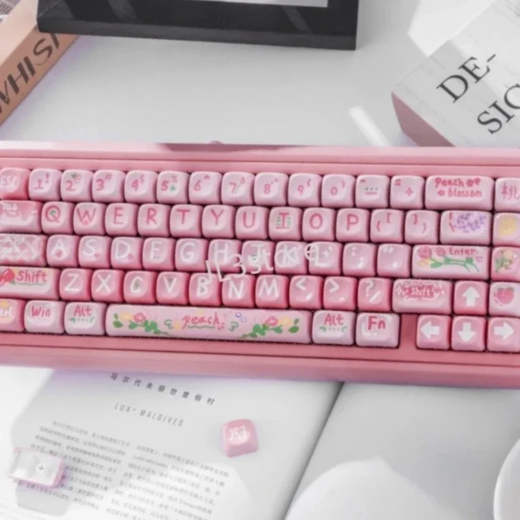 

MOA/Original Height Keycap PBT Five-Sided Sublimation Pink Keycap Mechanical Keyboard