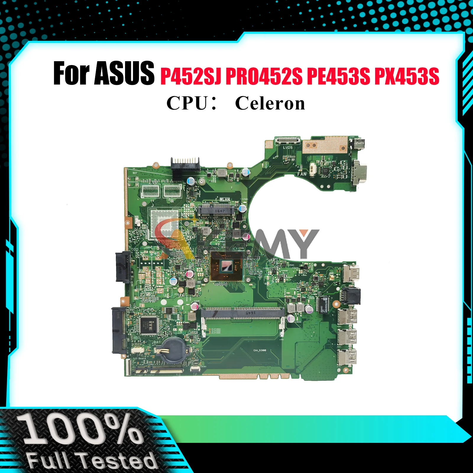 

P452SA Материнская плата для ноутбука ASUS PX453S P452S P452SJ P452SA PE453S PRO452S Материнская плата для ноутбука с процессором Celeron 108% тестов в порядке