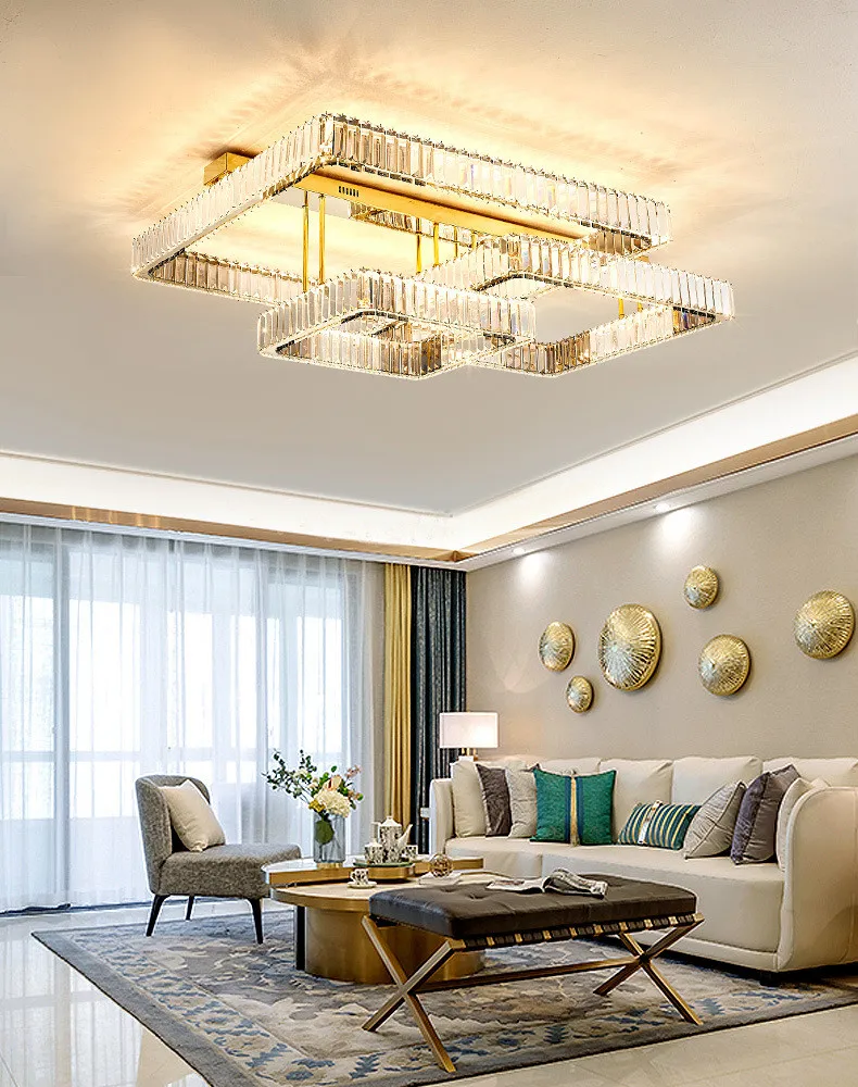 LED Dimmable Ceiling Lights Living Room Crystal